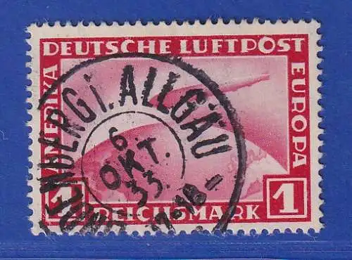 Dt. Reich 1931 Flugpostmarke Luftschiff  Mi.-Nr. 455 gest. LINDENBERG / ALLGÄU