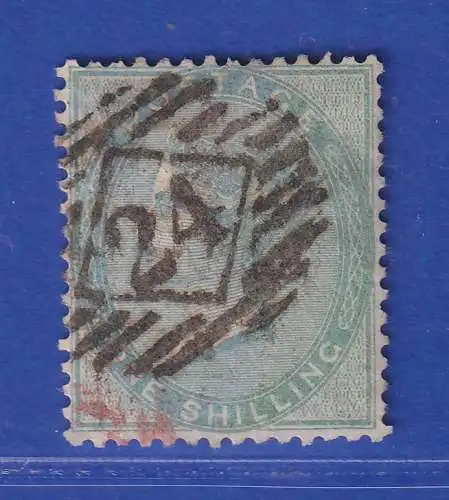 Großbritannien 1856 Queen Victoria 1 Shilling grün Mi.-Nr. 15b mit Nummern-O 24