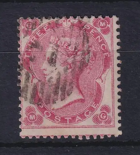 Großbritannien 1862 Queen Victoria 3 Pence karmin Mi.-Nr. 18 I gestempelt