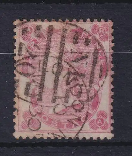 Großbritannien 1862 Queen Victoria 3 Pence karmin Mi.-Nr. 18 I O LONDON