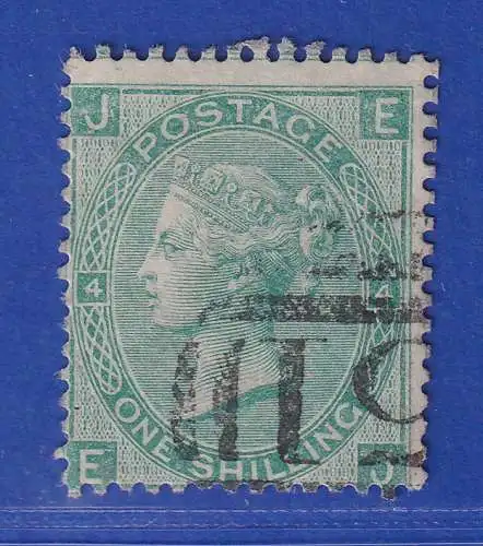 Großbritannien 1865 Queen Victoria 1 Shilling gelbgrün Mi.-Nr. 27 gestempelt