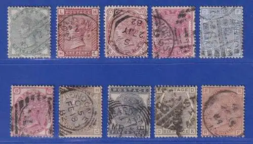 Großbritannien 1880 Queen Victoria Mi.-Nr. 55-64 Satz kpl. gestempelt