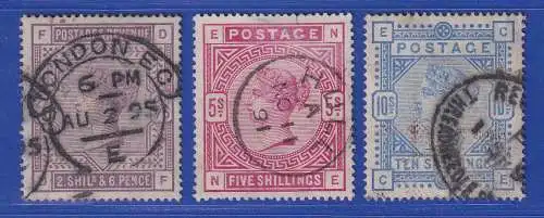 Großbritannien 1883 Queen Victoria Mi.-Nr. 82-84 gestempelt