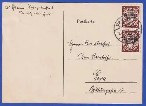 Dt. Reich Danzig Abschied 3 Rpf. Mi.-Nr. 716 als MEF auf Postkarte O DANZIG 1939