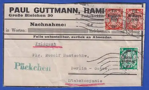 Dt. Reich Danzig Abschied Mi-Nr. 718, 720 als MiF auf Päckchen-Adresse O HAMBURG