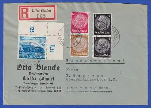 Dt. Reich 1941 Leipziger Messe Mi.-Nr. 767 u.a. auf R-Brief O CALBE (Saale)