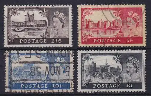 Großbritannien 1955 Burgen Mi.-Nr. 278-281 I gestempelt