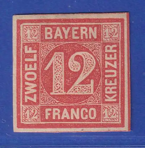 Bayern 12 Kreuzer rot  Mi.-Nr. 6 ungebraucht * 