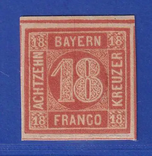 Bayern 18 Kreuzer orangerot  Mi.-Nr. 13 b postfrisch **