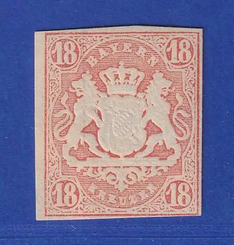 Bayern Wappen 18 Kreuzer rot  Mi.-Nr. 19 ungebraucht *