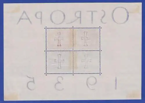 Dt. Reich 1935 OSTROPA-Block Mi.-Nr. Block 3 mit zartem So.-O KÖNIGSBERG