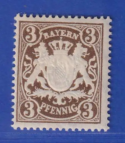Bayern Wappen 3 Pfg. ockerbraun  Mi.-Nr. 60xa  ungebraucht *