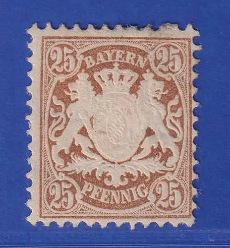 Bayern Wappen 25 Pfennig hellbraun Mi.-Nr. 41 ungebraucht * 