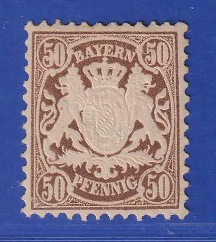 Bayern Wappen 50 Pfennig braun Mi.-Nr. 46 ungebraucht *   SELTEN !