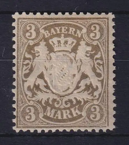 Bayern Wappen 3 Mark braunoliv Mi.-Nr. 69x ungebraucht * 