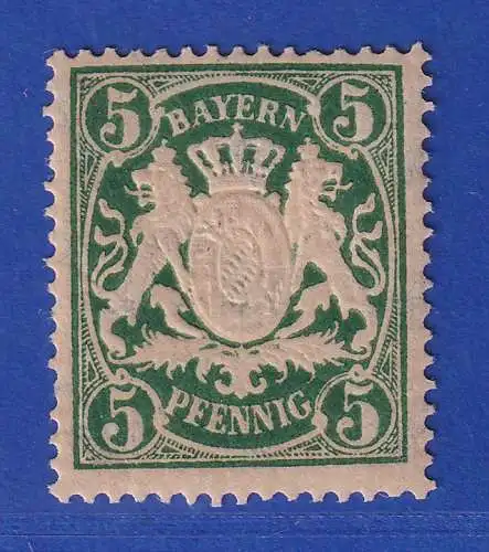 Bayern Wappen 5 Pfennig dunkelgrün Mi.-Nr. 61x ungebraucht * gpr. HELBIG BPP