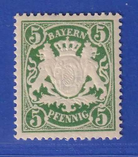 Bayern Wappen 5 Pfennig dunkelgrün mit Wz. 3  Mi.-Nr. 61yW  postfrisch **