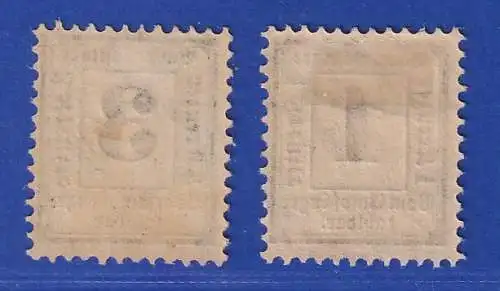 Bayern 1870 Portomarken Ziffern  Mi.-Nr. 2-3 X ungebraucht *