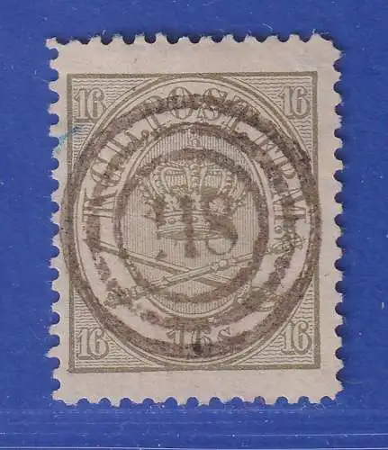 Dänemark 1870 Krone 16 Skilling Mi.-Nr. 15B mit Nr.-O 118 