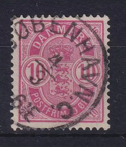 Dänemark 1886 Wappen 10 Øre Mi.-Nr. 35 YAb O København