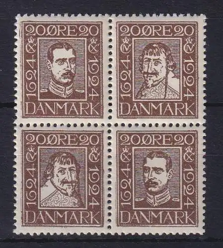 Dänemark 1924 Postjubiläum Mi.-Nr. 139-142 Viererblock postfrisch **