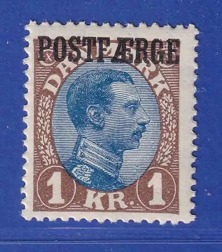 Dänemark 1924 Postfähre-(Paket-)Marke 1 Krone Mi.-Nr. 10 postfrisch **