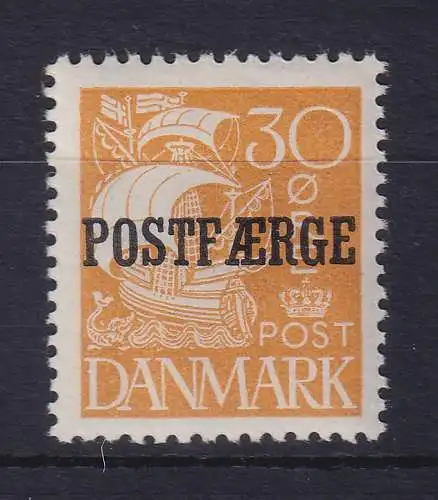 Dänemark 1927 Postfähre-(Paket-)Marke 30 Øre Mi.-Nr. 13 postfrisch **