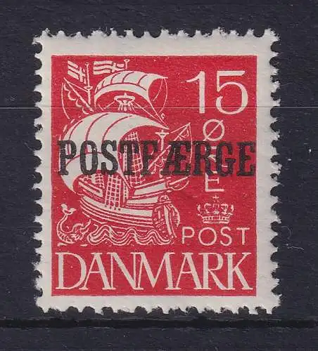 Dänemark 1927 Postfähre-(Paket-)Marke 15 Øre Mi.-Nr. 12 postfrisch **