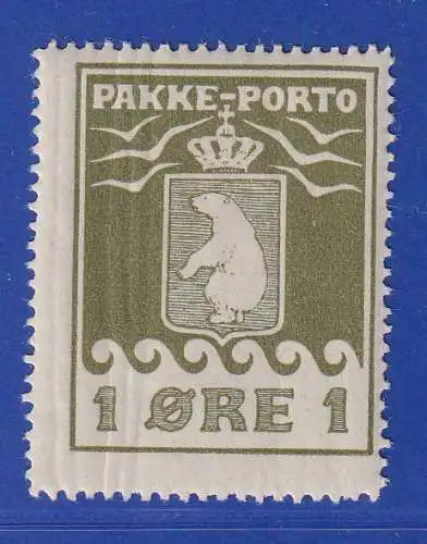 Dänemark Grönland 1915 Paketmarke Eisbär 1 Øre Mi.-Nr. 4A ungebraucht *