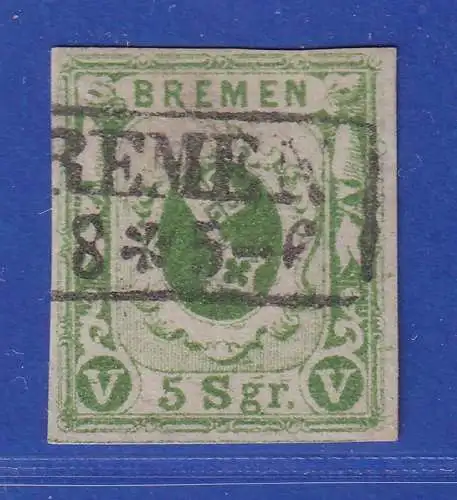 Bremen 1861 Wappen 5 Silbergroschen Mi.-Nr. 4b mit Kasten-O BREMEN