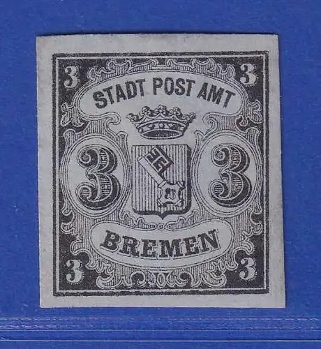Bremen 1855 Wappen 3 Grote Mi.-Nr. 1y (*)
