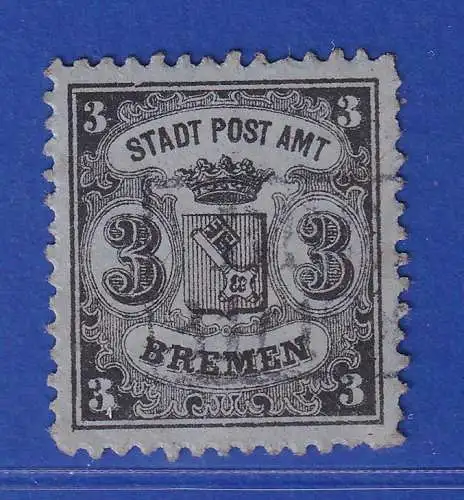 Bremen 1867 Wappen 3 Grote Mi.-Nr. 11 gestempelt