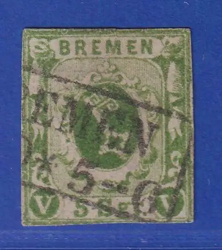 Bremen 1861 Wappen 5 Sgr. Mi.-Nr. 4b mit Kasten-O BREMEN