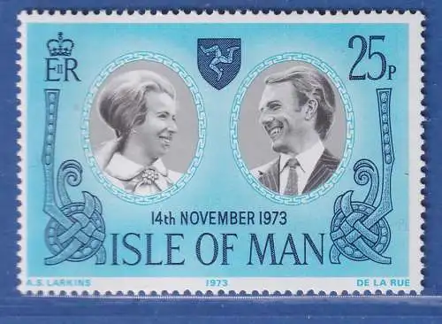 Isle of Man 1973 Hochzeit Prinzessin Anne und Mark Philips Mi.-Nr. 35 **/MNH