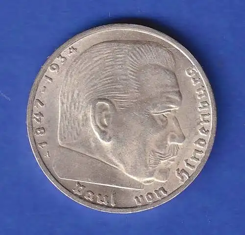 Dt. Reich Silbermünze 2-Reichsmark Hindenburg mit HK 1937 A vz