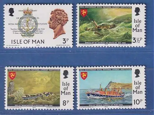 Isle of Man 1974 Lebensrettungsgesellschaft Mi.-Nr. 36-39 Satz kpl. **/MNH