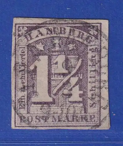 Hamburg 1864 Wappen 1 1/4 Schilling Mi.-Nr. 8f gestempelt