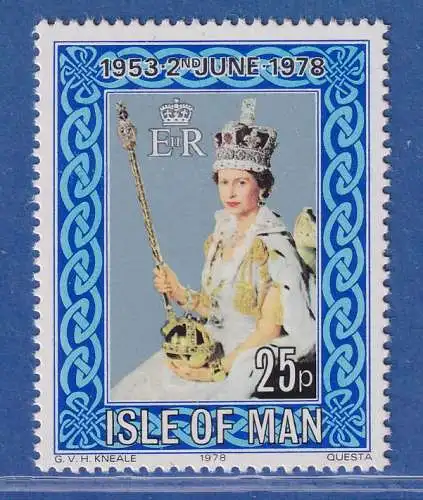 Isle of Man 1978 Krönungsjubiläum Königin Elisabeth II. Mi.-Nr. 128 **/MNH