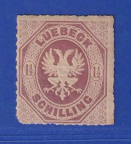 Lübeck 1865 Wappen 1 1/2 Schilling  Mi.-Nr. 14  ungebraucht *