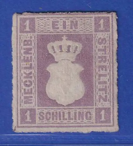 Mecklenburg-Strelitz 1864 Wappen 1 Schilling  Mi.-Nr. 3 (*)  gpr. BERGER BPP