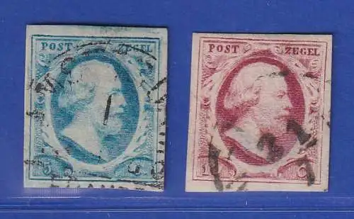 Niederlande 1864 König Willem III. Mi.-Nr. 1 und 2 gestempelt