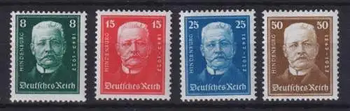 Dt. Reich 1927 P. von Hindenburg - 80. Geburtstag  Mi.-Nr. 403-406 postfrisch **