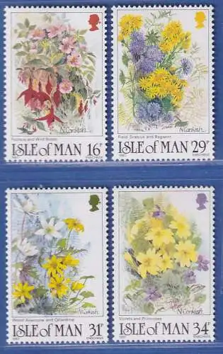 Isle of Man 1987 Wildblumen Mi.-Nr. 344-47 Satz kpl. **/MNH