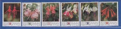 Isle of Man 1988 Blumen Fuchsien-Hybriden Mi.-Nr. 375-80 Satz kpl. **/MNH