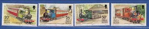 Isle of Man 1988 Freimarken Straßenbahnen u. Eisenbahnen Mi.-Nr. 381-84 I **/MNH