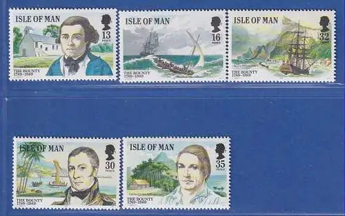 Isle of Man 1989 Meuterei auf der Bounty Mi.-Nr. 397-401 Satz kpl. **/MNH