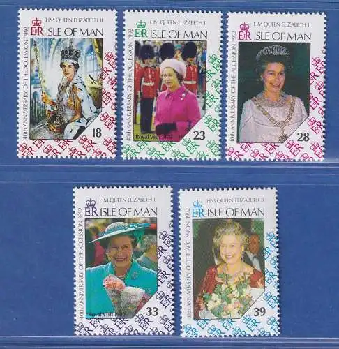 Isle of Man 1992 Jubiläum Königin Elisabeth II. Mi.-Nr. 492-96 Satz kpl.**/MNH