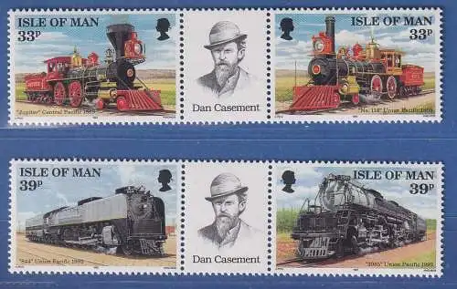 Isle of Man 1992 Transkontinentale Eisenbahn USA Mi.-Nr. 512-15 Satz kpl. **/MNH