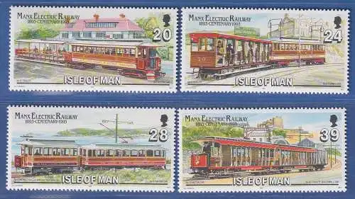 Isle of Man 1993 Elektrische Straßenbahn Mi.-Nr. 542-45 Satz kpl. **/MNH