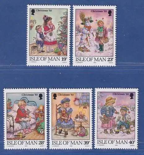 Isle of Man 1993 Weihnachten Kinder Mi.-Nr. 564-68 Satz kpl. **/MNH